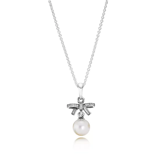 (imagen para) Bow Silver Pendant 390380P-70 Collares y colgantes - Haga clic en la imagen para cerrar.