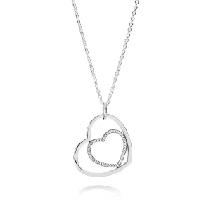 (imagen para) Cadena y colgante corazones 390364CZ-90 Collares y colgantes