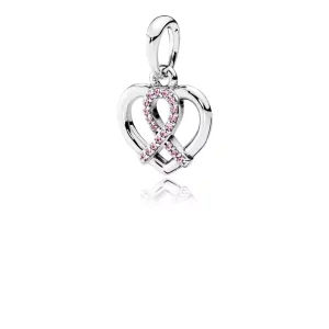 (imagen para) Colgante solidario PANDORA Lazo Rosa 390390PCZ Collares y colgantes