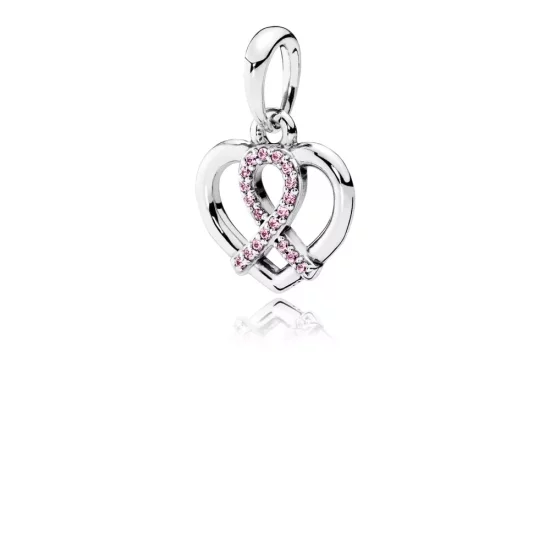 (imagen para) Colgante solidario PANDORA Lazo Rosa 390390PCZ Collares y colgantes