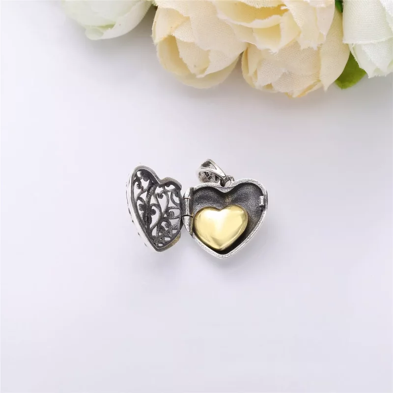 (imagen para) Colgantes en plata de ley corazon vintage PANDORA - Ver 3