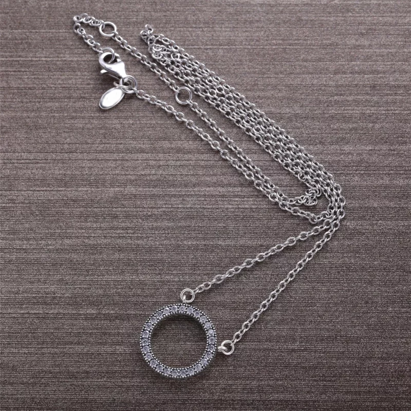 (imagen para) Collar Círculo, CZ claro - Ver 2