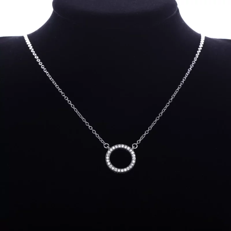 (imagen para) Collar Círculo, CZ claro - Ver 3