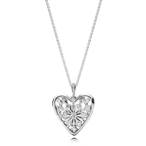 Collar en plata de ley Corazón de Invierno - PANDORA (imagen para) Collar en plata de ley Corazón de Invierno - PANDORA