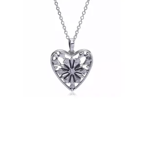 Collar en plata de ley Corazón de Invierno - PANDORA (imagen para) Collar en plata de ley Corazón de Invierno - PANDORA