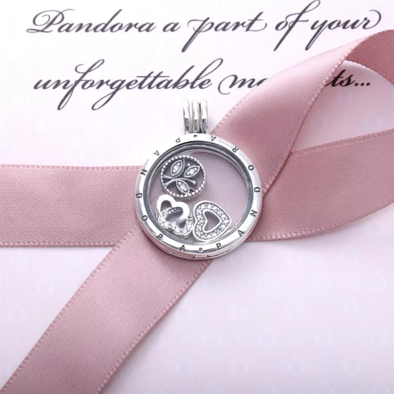 (imagen para) Collar Locket flotante grande y conjunto del amor y de la familia Petites - Ver 4