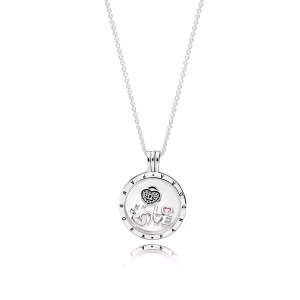 (imagen para) Collar Locket flotante medio y Forever Hearts Petites Set