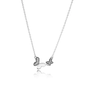 Collar Plata de mariposa con zirconia cúbica clara (imagen para) Collar Plata de mariposa con zirconia cúbica clara