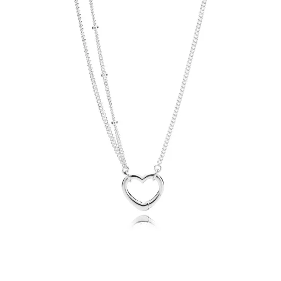 (imagen para) Collares en plata de ley Coraz&oacute;n abierto PANDORA