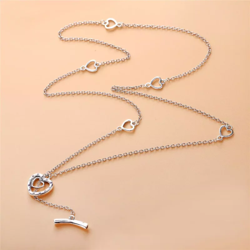 (imagen para) Collares en plata de ley DOS CORAZONES PANDORA - Ver 2