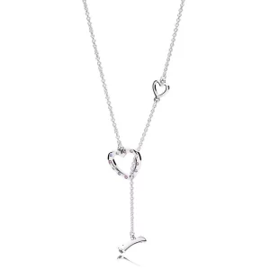(imagen para) Collares en plata de ley DOS CORAZONES PANDORA