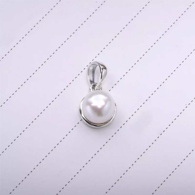(imagen para) Colgante Gotita luminosa, perla de cristal blanca - Ver 2