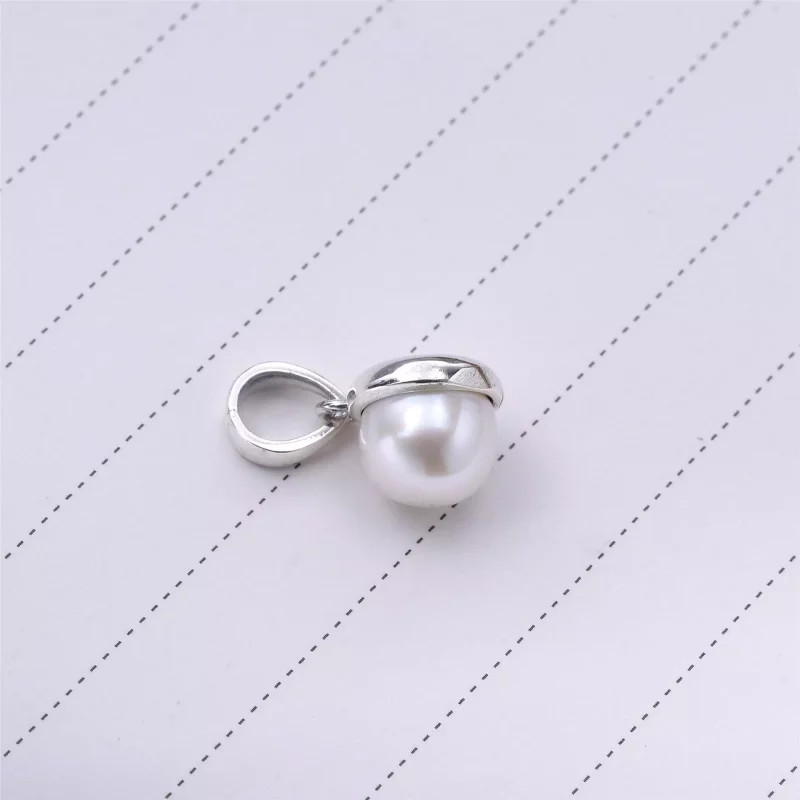 (imagen para) Colgante Gotita luminosa, perla de cristal blanca - Ver 3