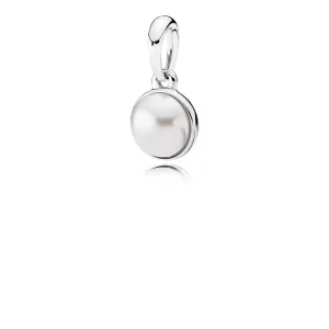 (imagen para) Colgante Gotita luminosa, perla de cristal blanca