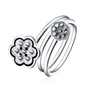 (imagen para) Anillo abierto con colgante de loto estilo Pandora - VSR054