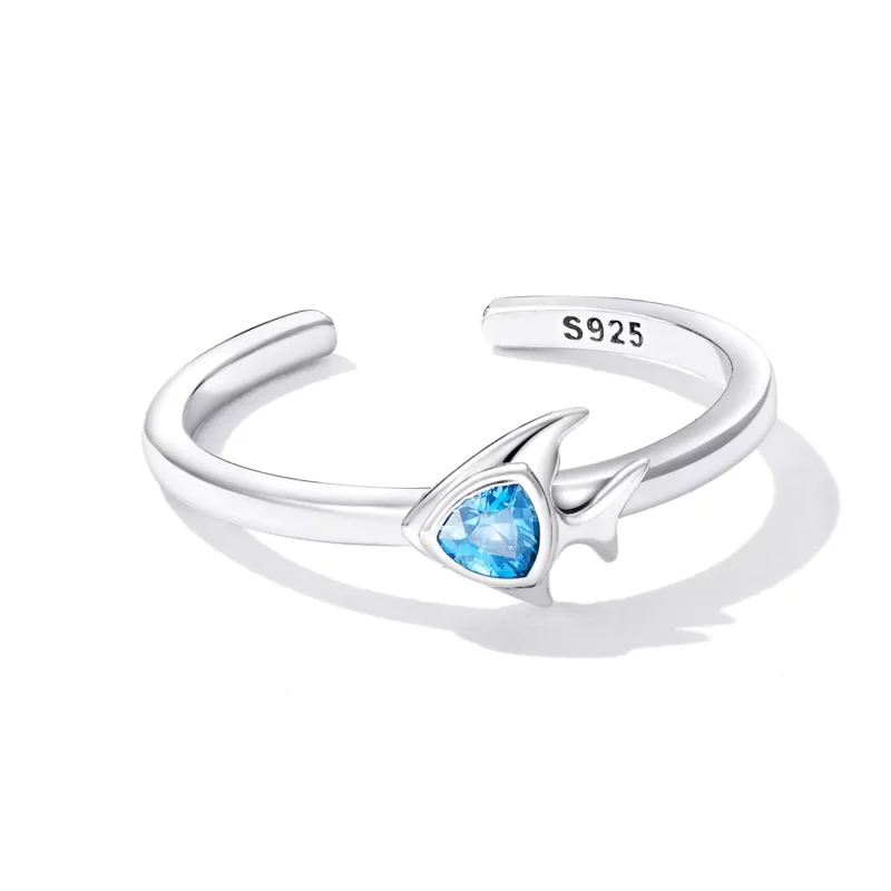 (imagen para) Anillo Abierto con Diseño Creativo de Pez al Estilo Pandora - SCR817 - Ver 3