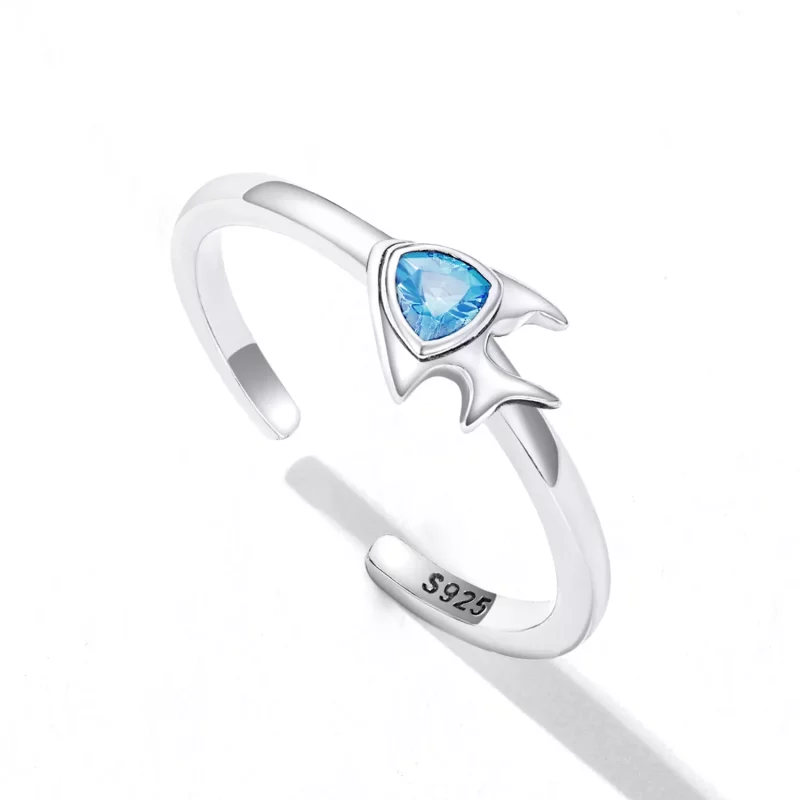 (imagen para) Anillo Abierto con Diseño Creativo de Pez al Estilo Pandora - SCR817 - Ver 5