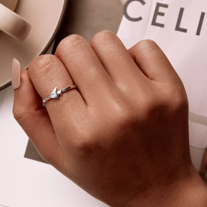 (imagen para) Anillo Abierto con Diseño Creativo de Pez al Estilo Pandora - SCR817 - Ver 6