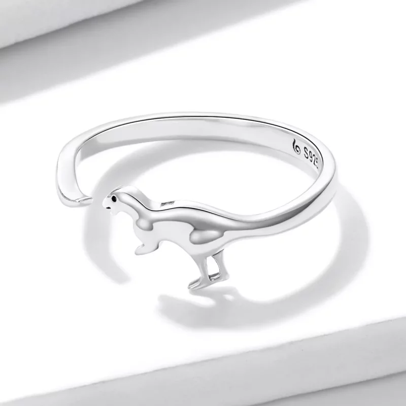 (imagen para) Anillo abierto con estilo Pandora de dinosaurio - BSR226 - Ver 3