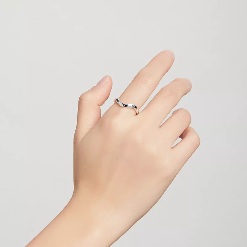 (imagen para) Anillo abierto con estilo Pandora en forma de huella - SCR712 - Ver 8
