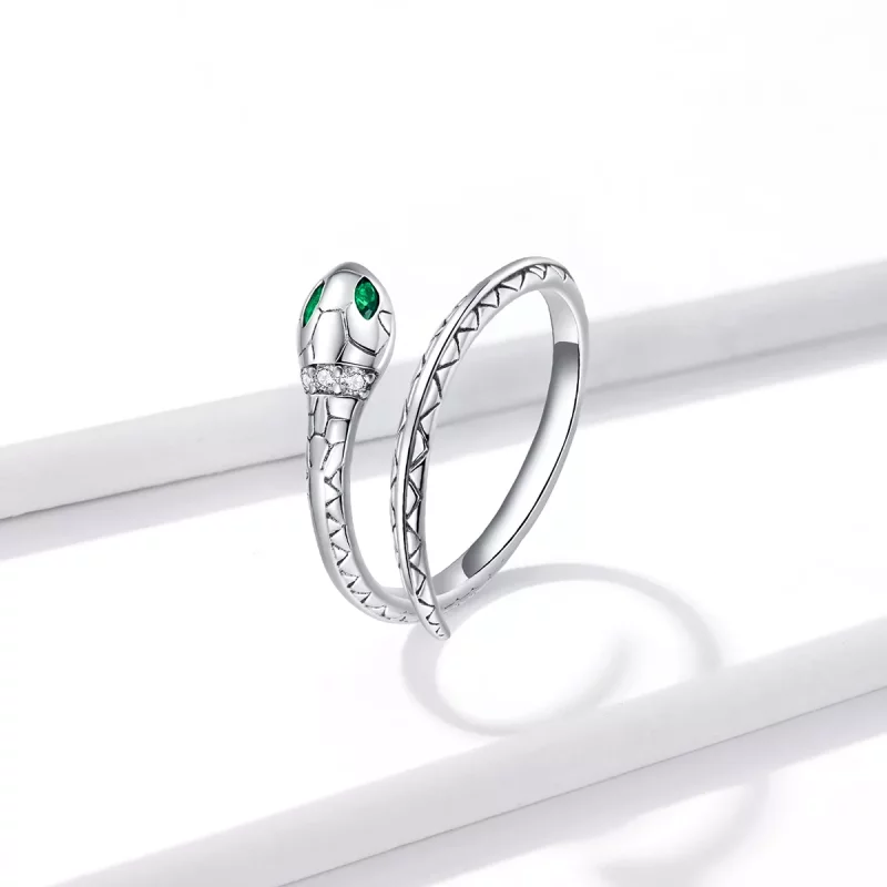 (imagen para) Anillo abierto con estilo Pandora Snake - BSR169 - Ver 2