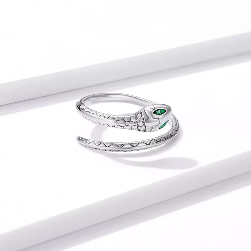 (imagen para) Anillo abierto con estilo Pandora Snake - BSR169 - Ver 4