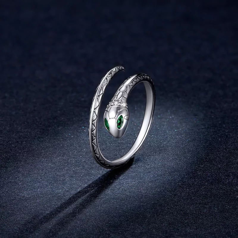 (imagen para) Anillo abierto con estilo Pandora Snake - BSR169 - Ver 5