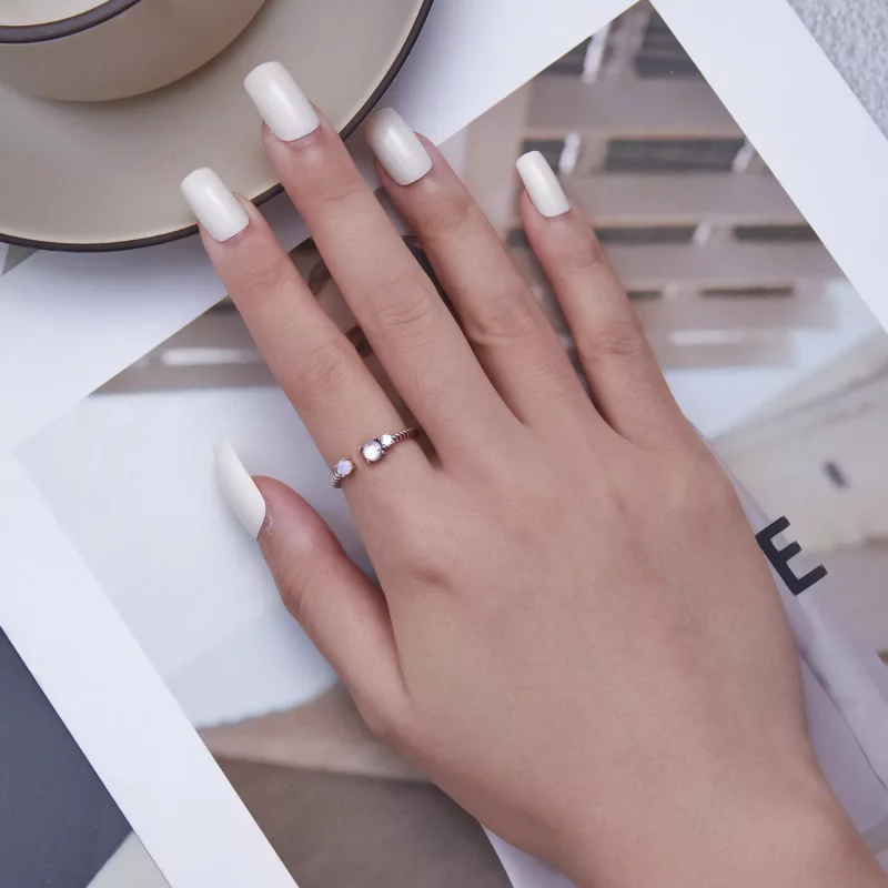 (imagen para) Anillo abierto con giro de gema al estilo Pandora - SCR839 - Ver 4