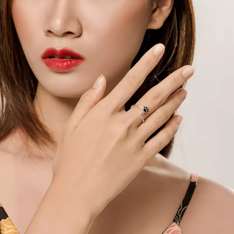 (imagen para) Anillo abierto de amistades de estilo Pandora en plata - SCR605 - Ver 5