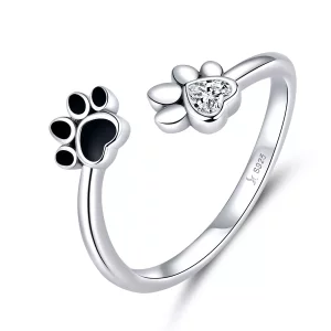 (imagen para) Anillo abierto de amistades de estilo Pandora en plata - SCR605