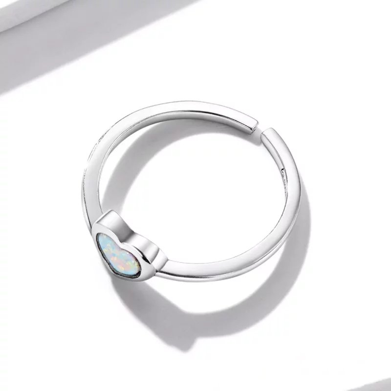 (imagen para) Anillo abierto de amor con estilo Pandora y ópalo - BSR234 - Ver 3