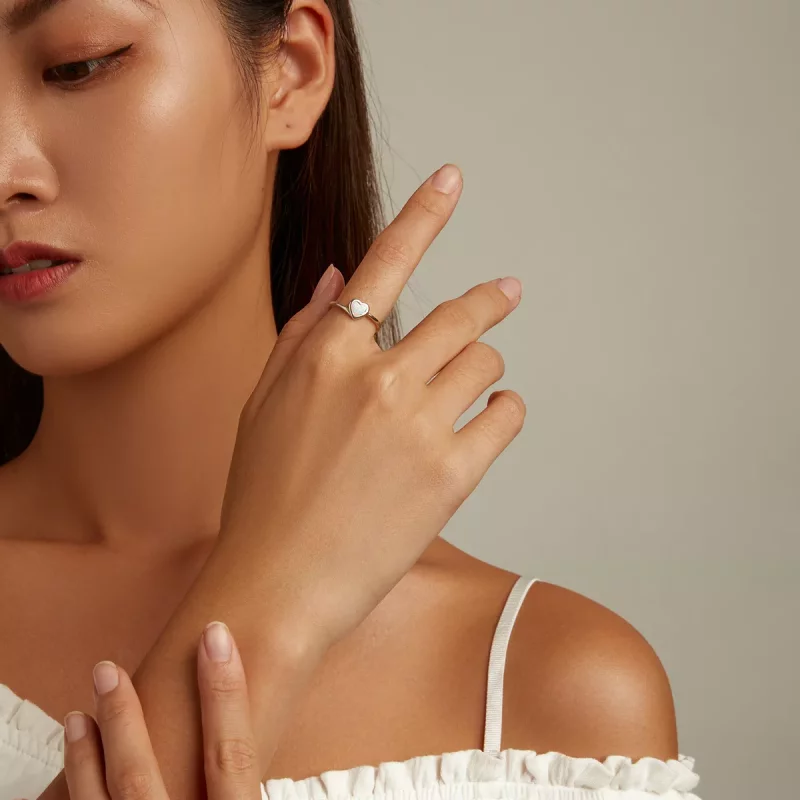 (imagen para) Anillo abierto de amor con estilo Pandora y ópalo - BSR234 - Ver 6