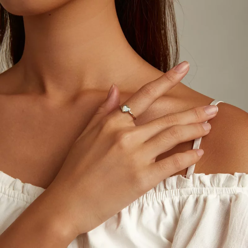 (imagen para) Anillo abierto de amor con estilo Pandora y ópalo - BSR234 - Ver 8