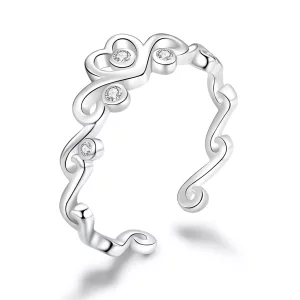 (imagen para) Anillo Abierto de Corona de Plata Estilo Pandora - BSR105