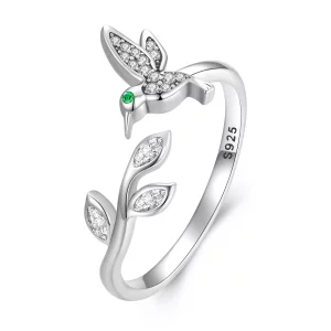 (imagen para) Anillo abierto de estilo Pandora con colibrí - SCR871