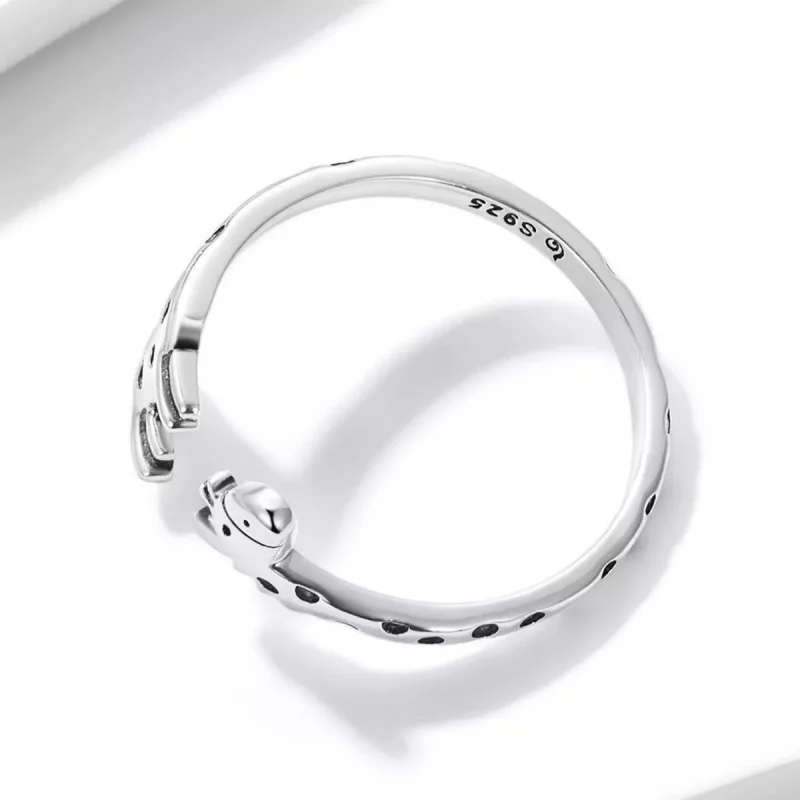 (imagen para) Anillo abierto de estilo Pandora con diseño de jirafa - BSR228 - Ver 4