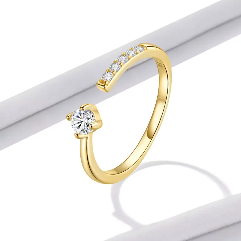 (imagen para) Anillo abierto de estilo Pandora con diseño francés de simplicidad - BSR203 - Ver 2
