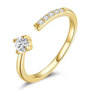 Anillo abierto de estilo Pandora con diseño francés de simplicidad - BSR203 (imagen para) Anillo abierto de estilo Pandora con diseño francés de simplicidad - BSR203