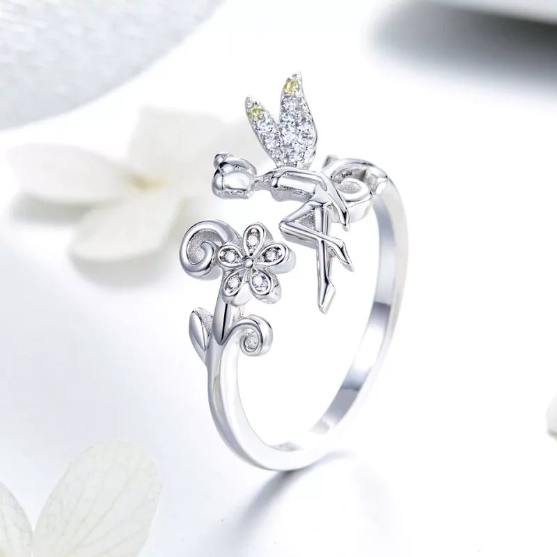 (imagen para) Anillo abierto de estilo Pandora con espíritu primaveral - BSR025 - Ver 2
