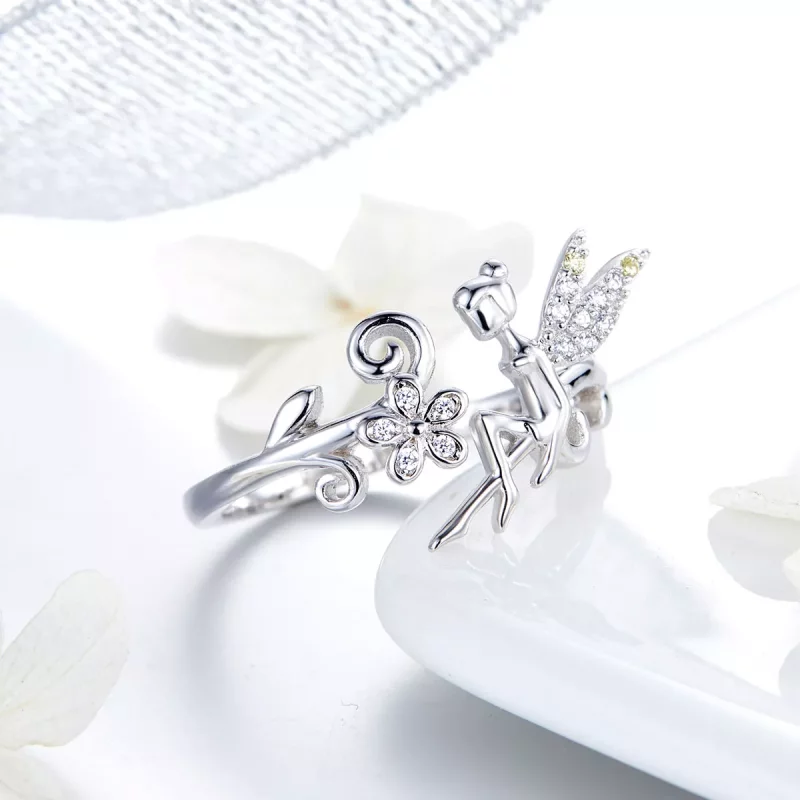 (imagen para) Anillo abierto de estilo Pandora con espíritu primaveral - BSR025 - Ver 4