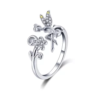 (imagen para) Anillo abierto de estilo Pandora con espíritu primaveral - BSR025