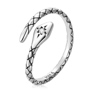 (imagen para) Anillo abierto de estilo Pandora con espíritu retro de serpiente - SCR798