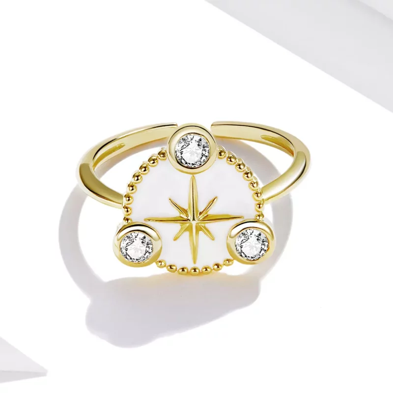 (imagen para) Anillo abierto de estilo Pandora con estrella de personalidad - SCR733 - Ver 3