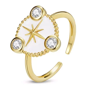 (imagen para) Anillo abierto de estilo Pandora con estrella de personalidad - SCR733