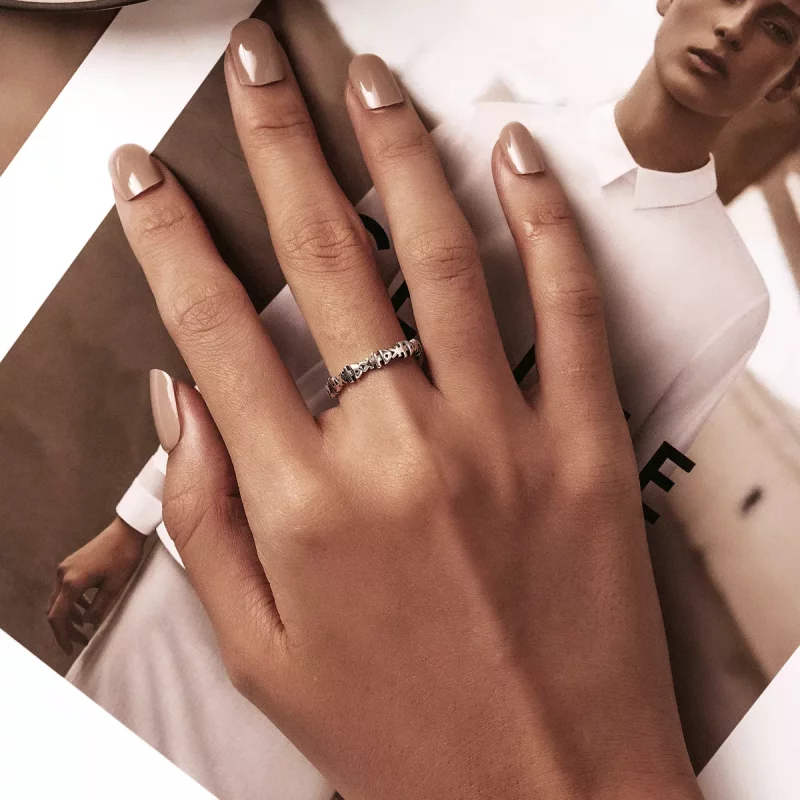 (imagen para) Anillo abierto de estilo Pandora con forma de hueso de pez - BSR224 - Ver 6
