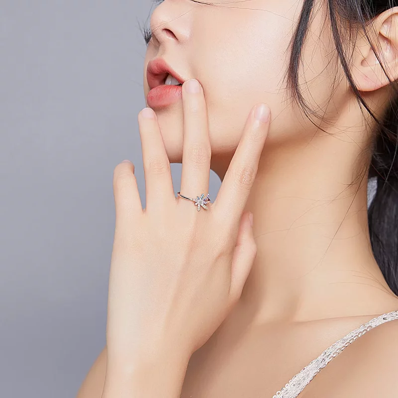 (imagen para) Anillo abierto de estilo Pandora con fuegos artificiales - BSR120 - Ver 6