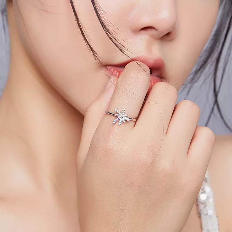 (imagen para) Anillo abierto de estilo Pandora con fuegos artificiales - BSR120 - Ver 8