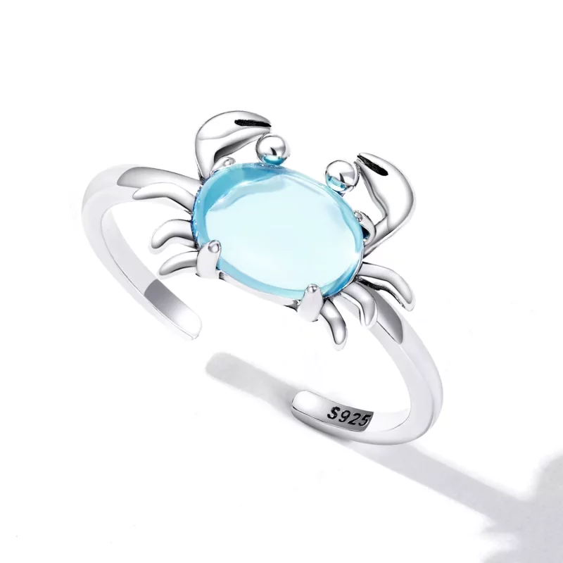 (imagen para) Anillo abierto de estilo Pandora con lindo cangrejo - SCR814 - Ver 5