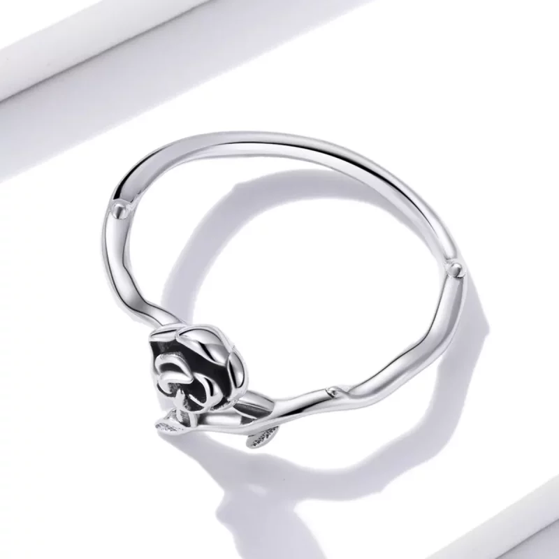 (imagen para) Anillo abierto de estilo Pandora con una rosa espinosa - BSR196 - Ver 3