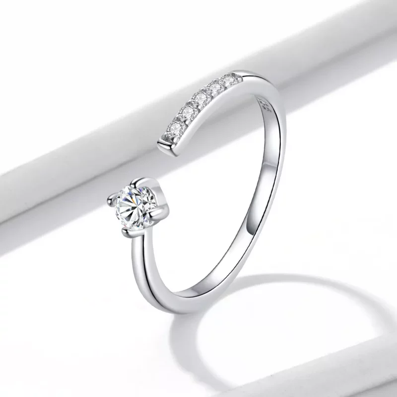 (imagen para) Anillo abierto de estilo Pandora, inspirado en la simplicidad francesa - BSR203- - Ver 2
